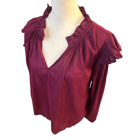 GAP NWT BLOUSE LIGHTWEIGHT PURPLE PLUM TOP WOMENS LARGE - Picture 2 of 7